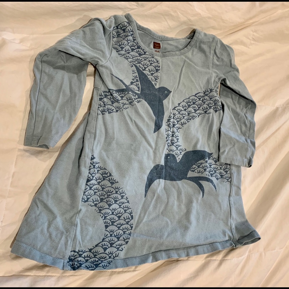 Blue tea collection bird dresss